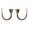 2 Set Sturdy Metal Half-ball Curtain Hook Drapery Tieback U Wall Hook Bronze