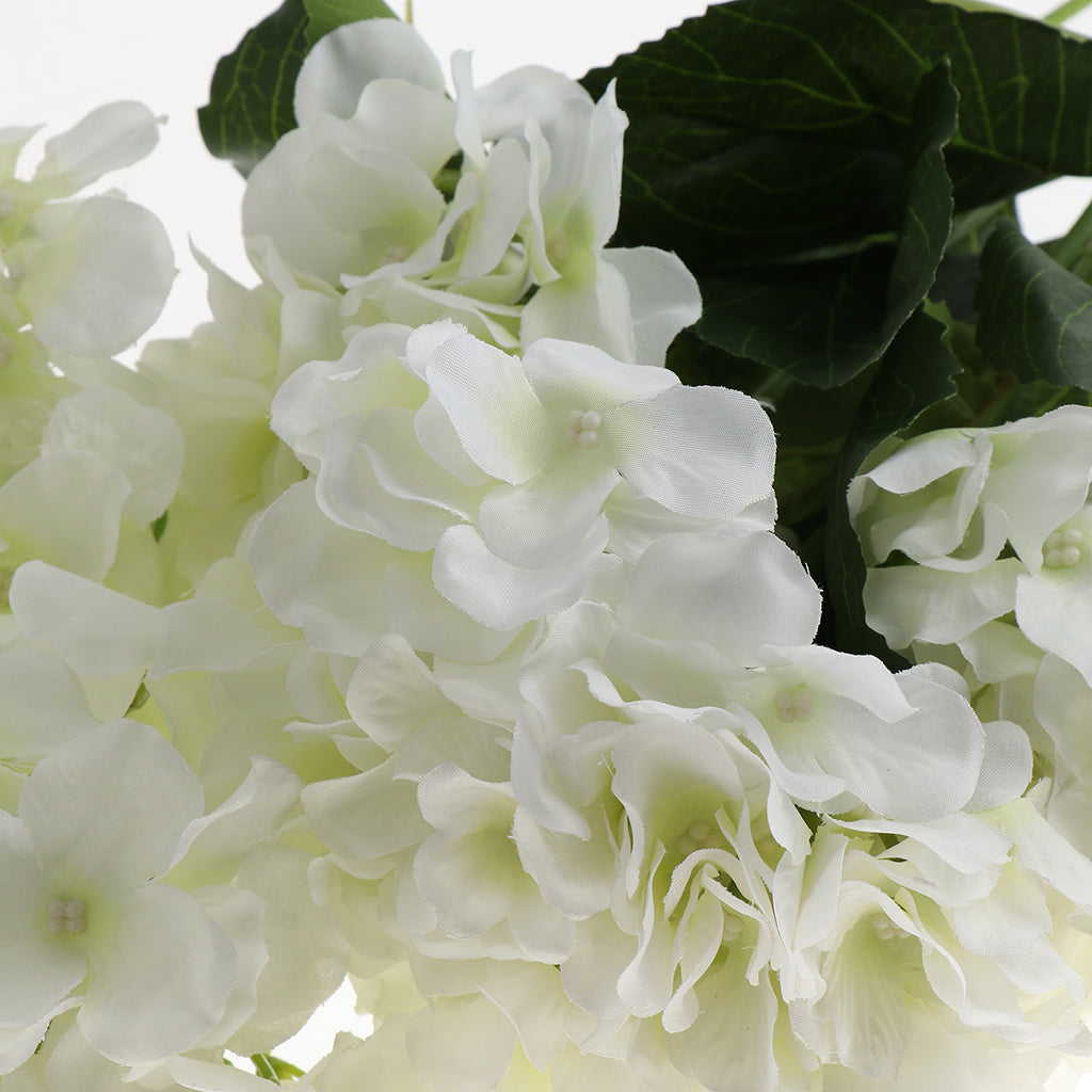 Artificial Hydrangea Silk Flower Bouquet Home Garden Decor White