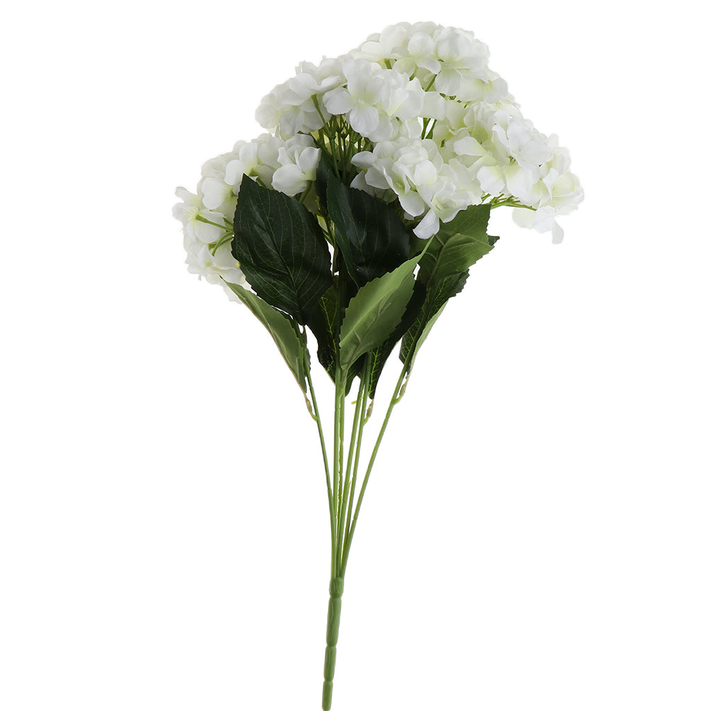 Artificial Hydrangea Silk Flower Bouquet Home Garden Decor White