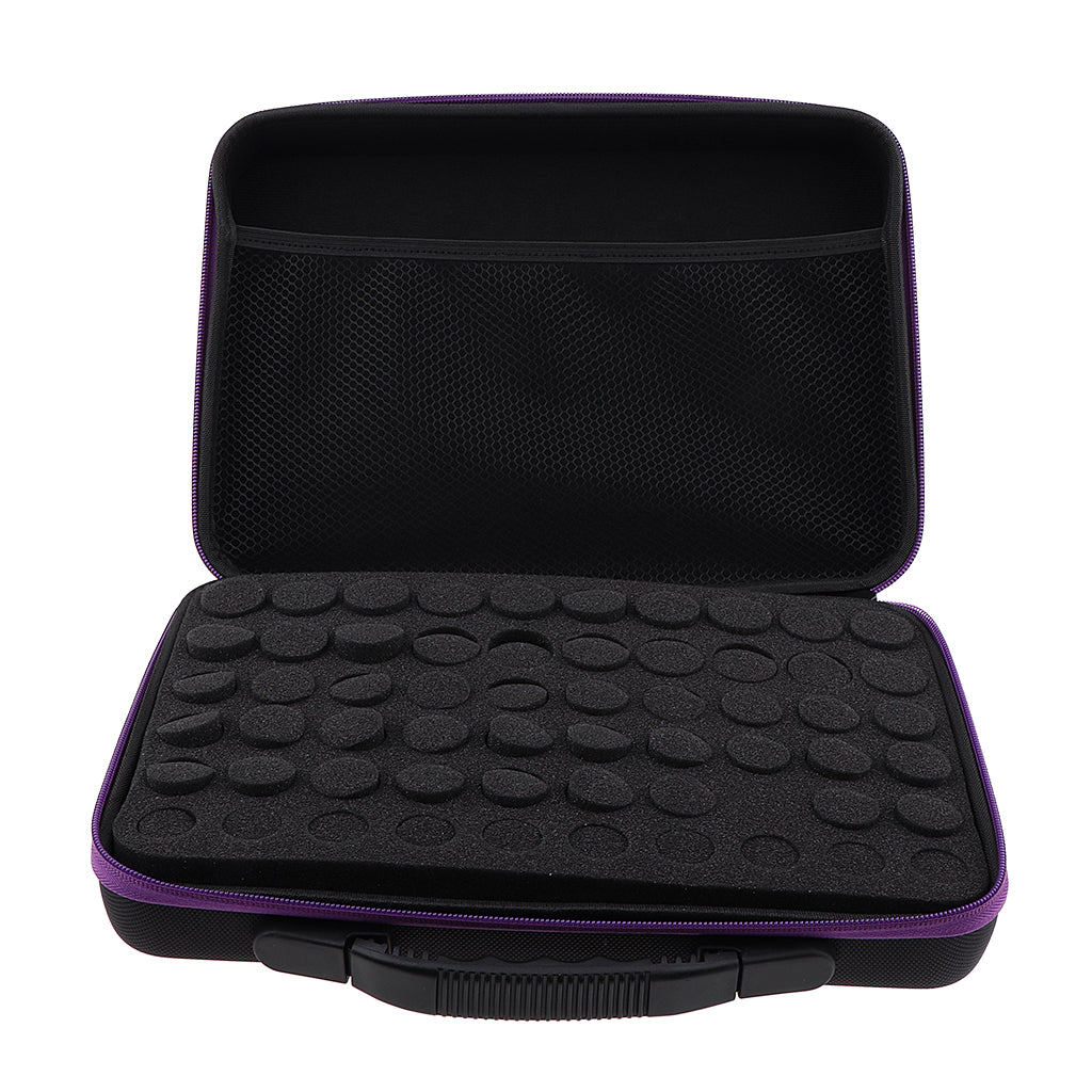 60 Slots EVA Case Bag for Cosmetic Bottles - 5ml,10ml,15ml  Purple Stripe