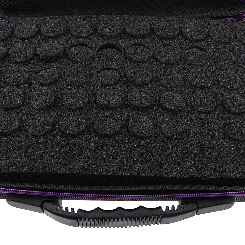 60 Slots EVA Case Bag for Cosmetic Bottles - 5ml,10ml,15ml  Purple Stripe