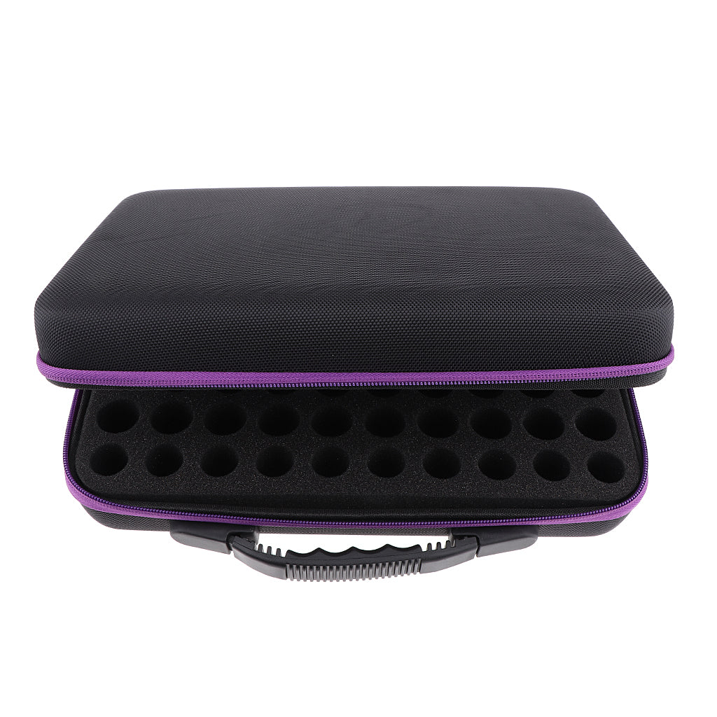 60 Slots EVA Case Bag for Cosmetic Bottles - 5ml,10ml,15ml  Purple Stripe