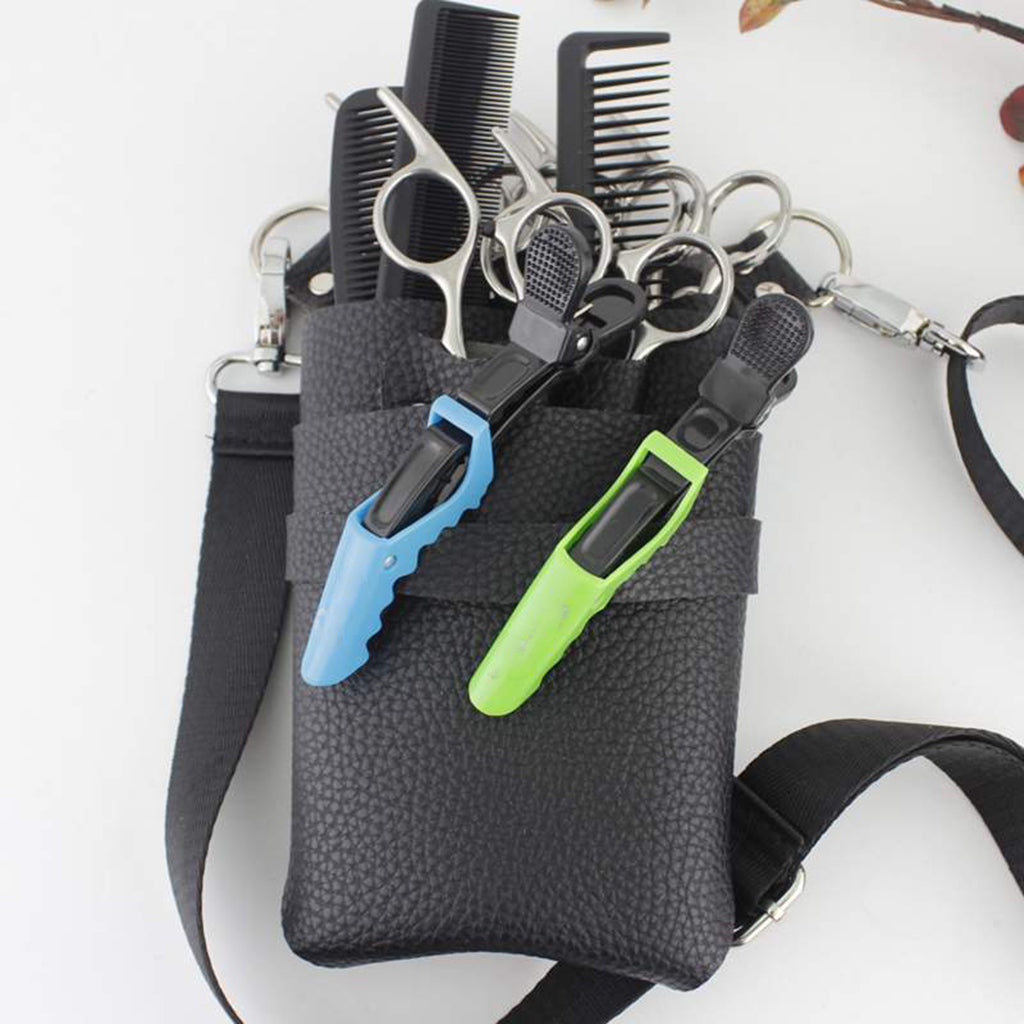 PU Barber Scissors/Shears Waist Bag Combs Clips Holder Pouch Black