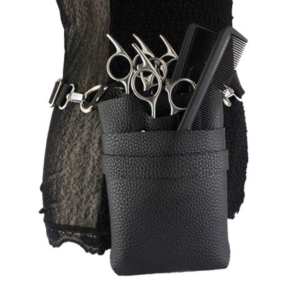 PU Barber Scissors/Shears Waist Bag Combs Clips Holder Pouch Black