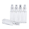 5x Empty Refillable Perfume Bottle Pump Spray Bottle 10ml Glass Shiny Silver