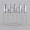 5x Empty Refillable Perfume Bottle Pump Spray Bottle 10ml Glass Shiny Silver