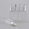 5x Empty Refillable Perfume Bottle Pump Spray Bottle 10ml Glass Shiny Silver