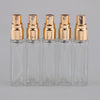 5x Empty Refillable Perfume Bottle Pump Spray Bottle 10ml Glass Shiny Golden