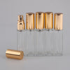 5x Empty Refillable Perfume Bottle Pump Spray Bottle 10ml Glass Shiny Golden