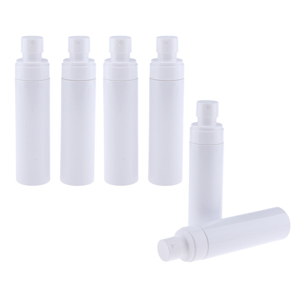 6pcs PET Empty Fine Mist Spray Bottles Water Sprayer Refillable White 120ml