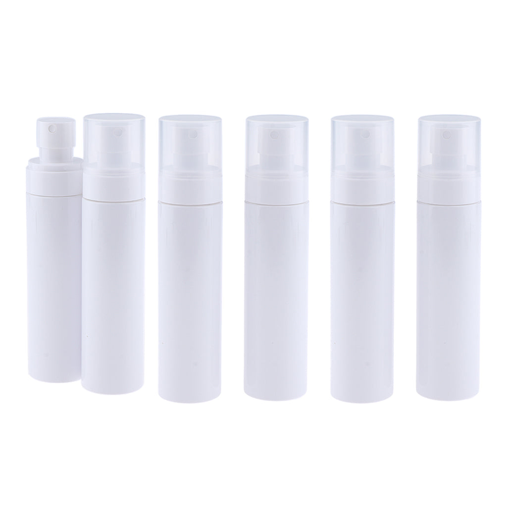 6pcs PET Empty Fine Mist Spray Bottles Water Sprayer Refillable White 120ml