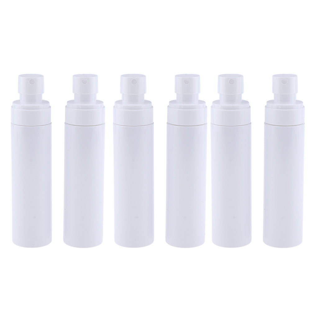 6pcs PET Empty Fine Mist Spray Bottles Water Sprayer Refillable White 120ml