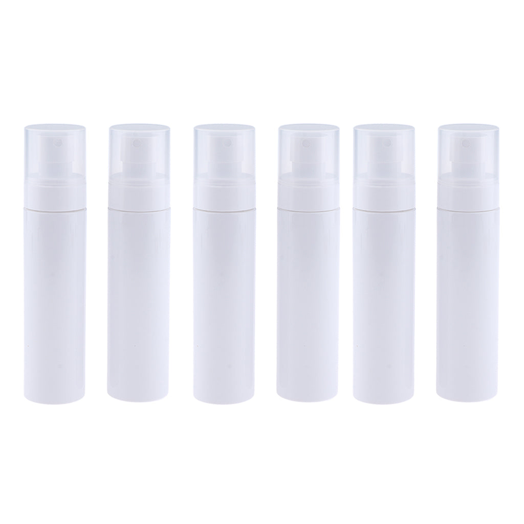 6pcs PET Empty Fine Mist Spray Bottles Water Sprayer Refillable White 120ml