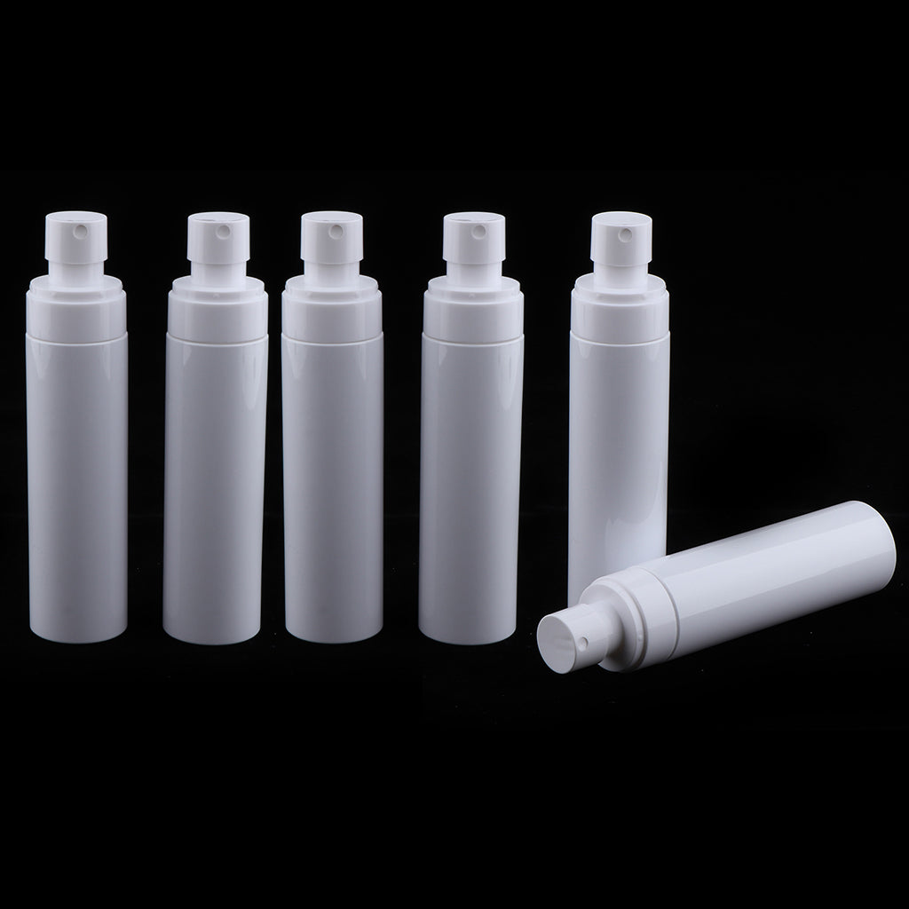 6pcs PET Empty Fine Mist Spray Bottles Water Sprayer Refillable White 120ml