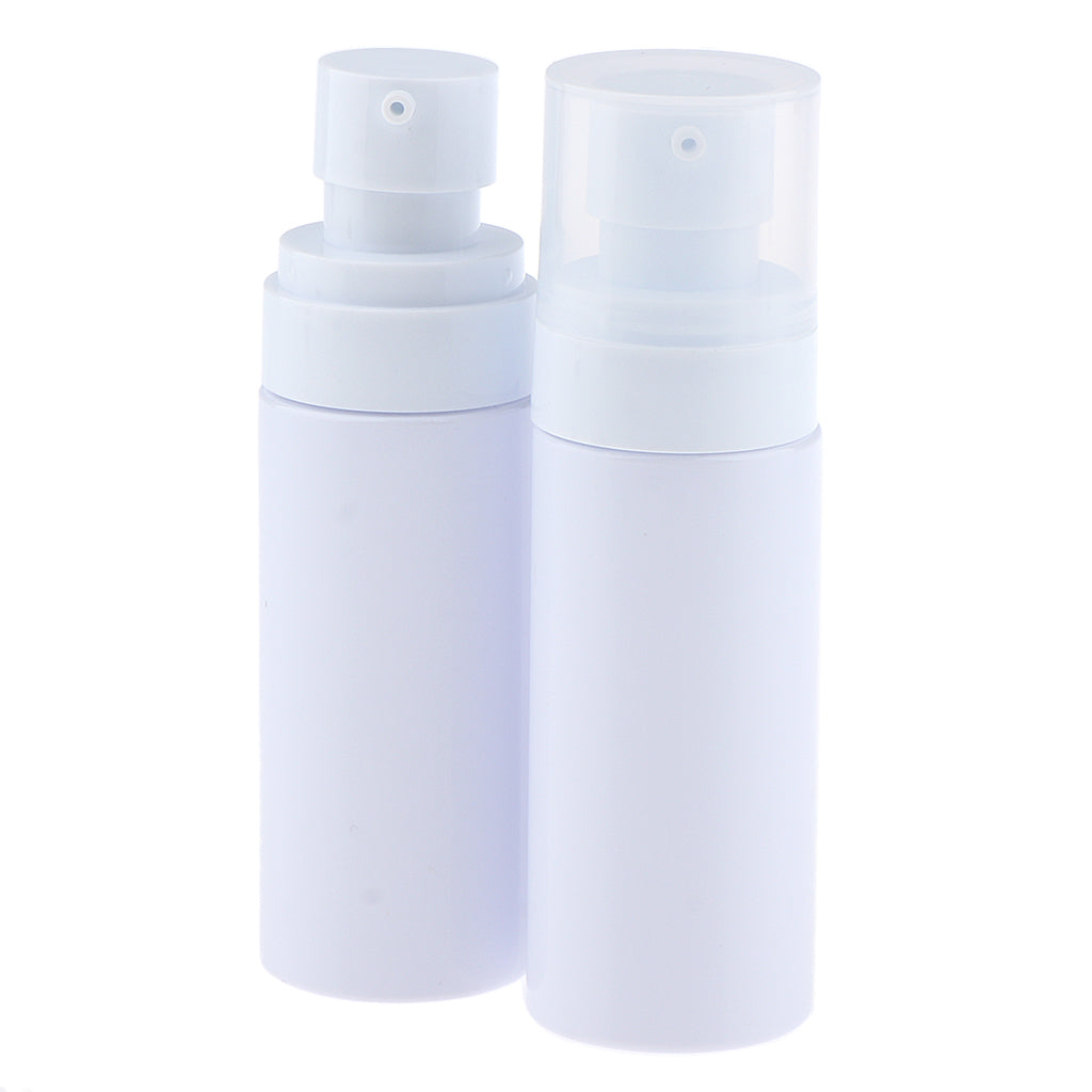 6pcs PET Empty Spray Pump Bottle Riffilable Cosmetic Bottles Set White 60ml