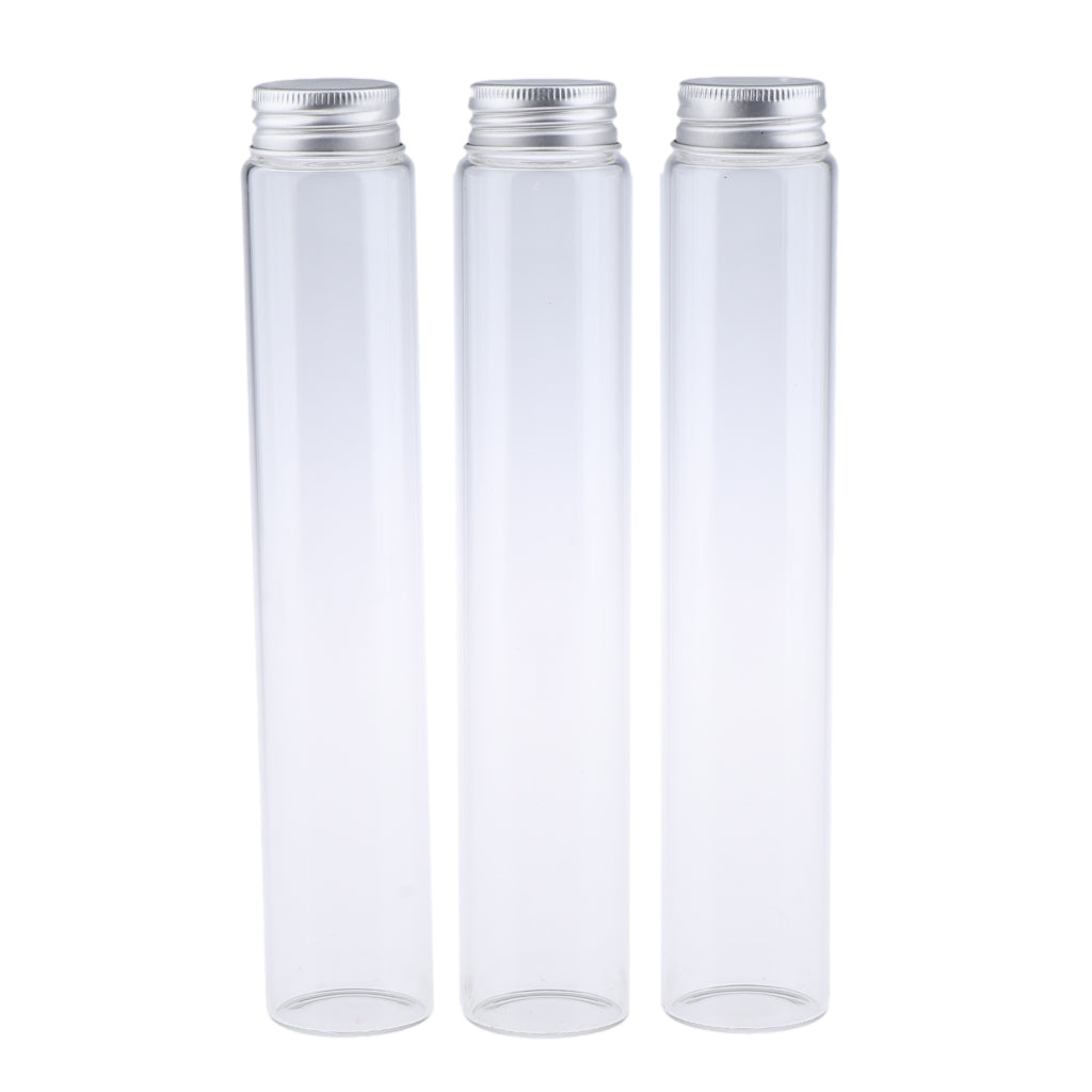 3pcs Durable Glass Empty Lotion Bottles With Aluminum Caps 180ml