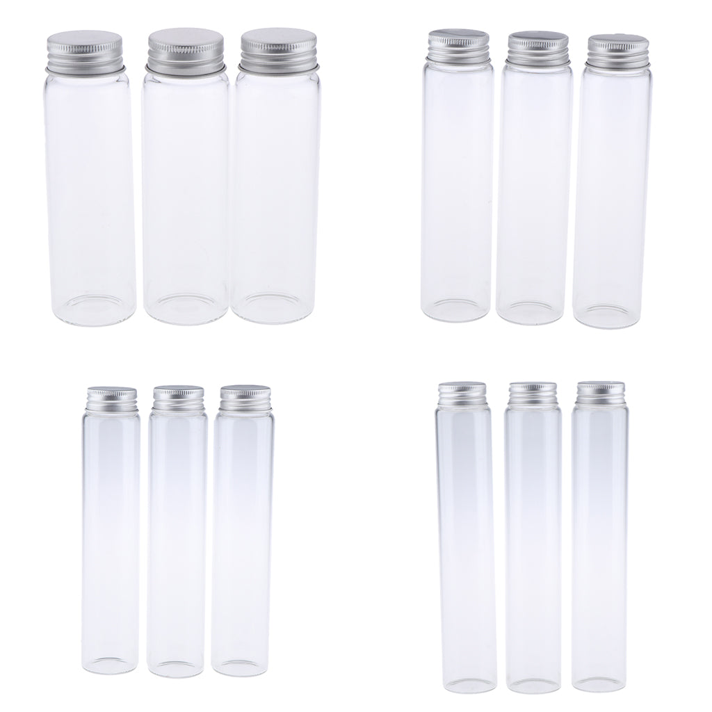 3pcs Durable Glass Empty Lotion Bottles With Aluminum Caps 180ml