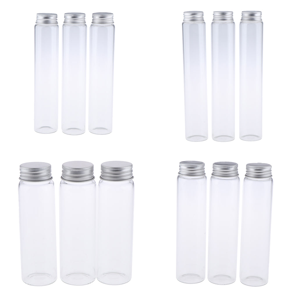 3pcs Durable Glass Empty Lotion Bottles With Aluminum Caps 180ml