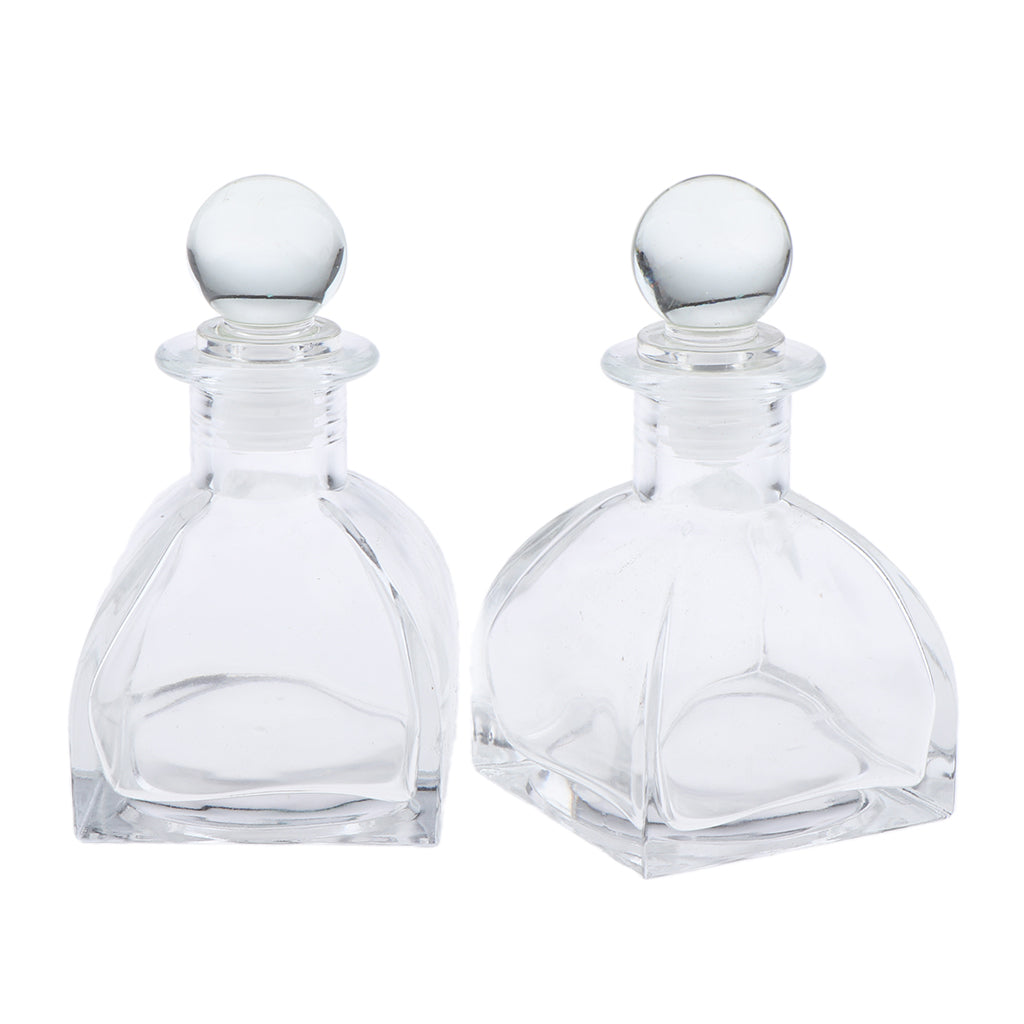 2Pcs Fragrance Glass Diffuser Bottles Jars for DIY Reed Essential Oil Scent 130ml