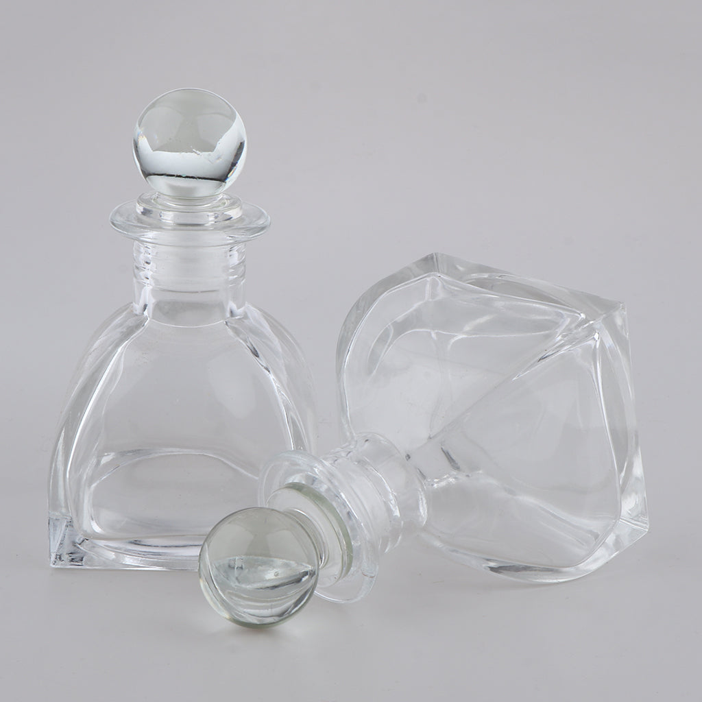 2Pcs Fragrance Glass Diffuser Bottles Jars for DIY Reed Essential Oil Scent 130ml