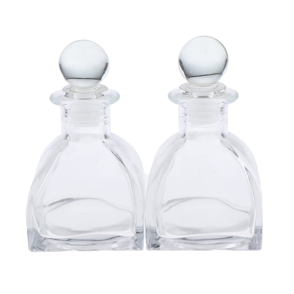 2Pcs Fragrance Glass Diffuser Bottles Jars for DIY Reed Essential Oil Scent 130ml