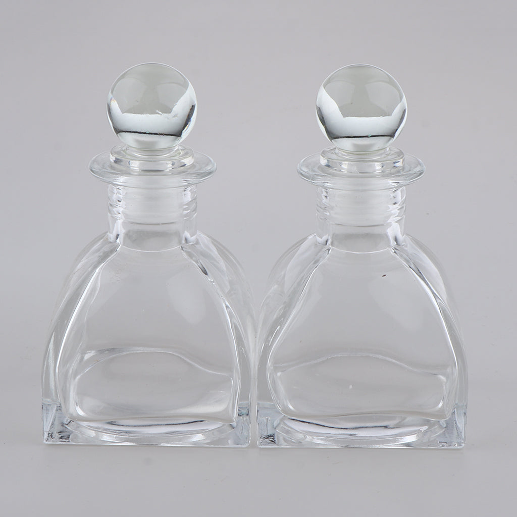 2Pcs Fragrance Glass Diffuser Bottles Jars for DIY Reed Essential Oil Scent 130ml