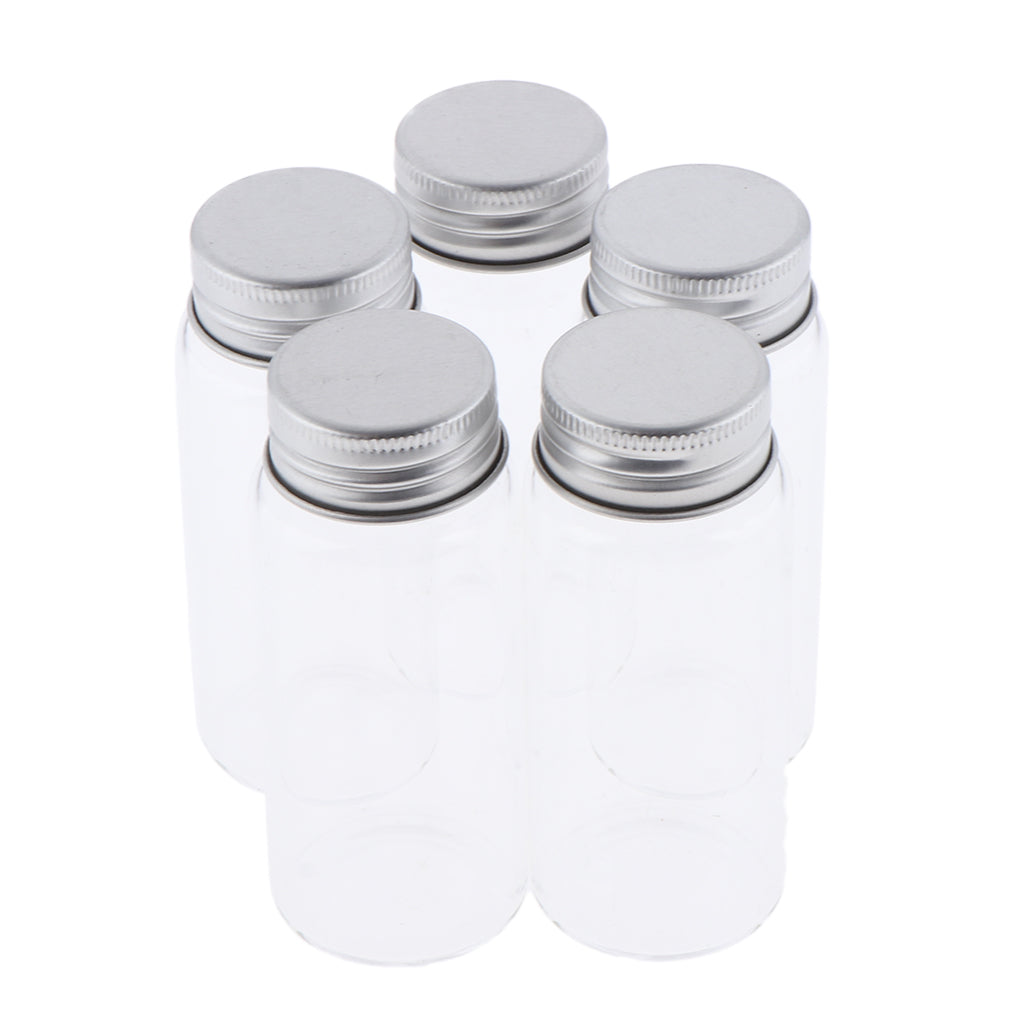 5Pcs Refillable Glass Makeup Bottles Cosmetic Pills Storage Containers 70ml