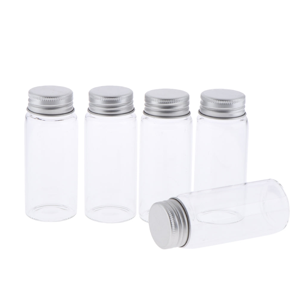 5Pcs Refillable Glass Makeup Bottles Cosmetic Pills Storage Containers 70ml