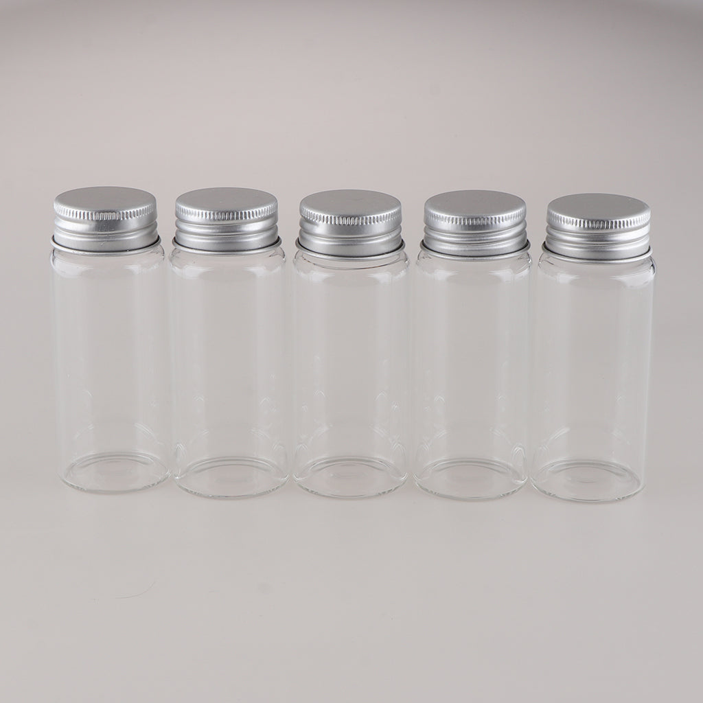 5Pcs Refillable Glass Makeup Bottles Cosmetic Pills Storage Containers 70ml