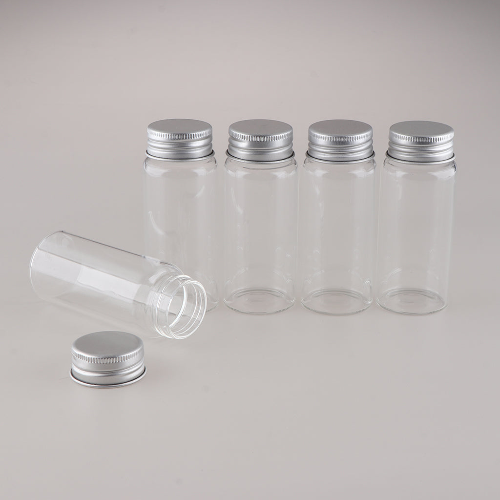 5Pcs Refillable Glass Makeup Bottles Cosmetic Pills Storage Containers 70ml