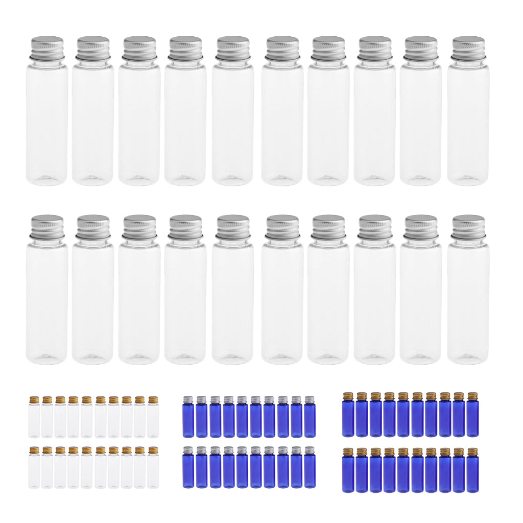 20Pcs 30ml Empty Plastic Bottles Tubes for Shampoo Lotions Clear Silver Cap