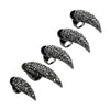 Fashion Eagle Claw Rings Crystal Jewelry Nail Art Decoration Party Black