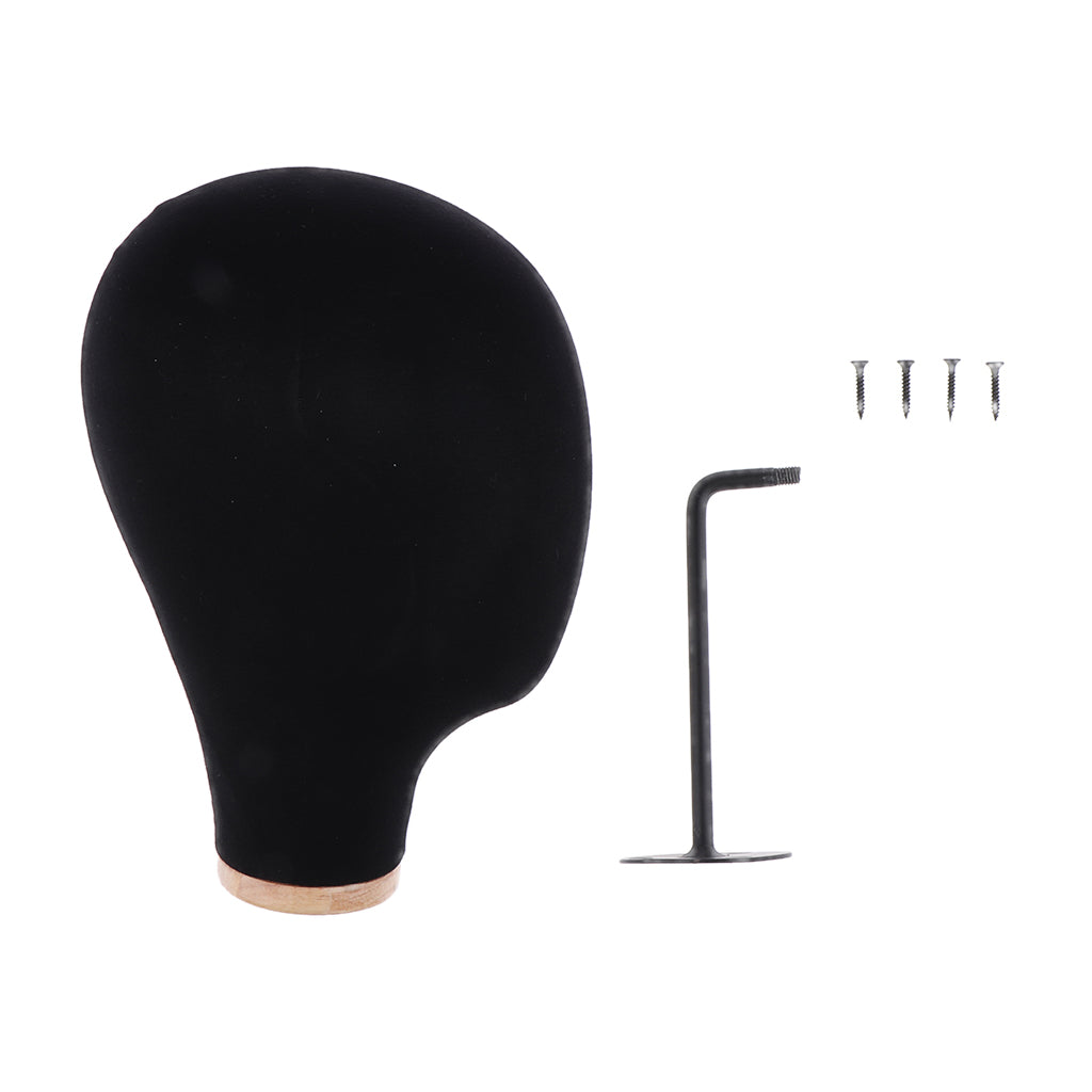 Wall Mounted Mannequin Head Wig Hat Making Glasses Display Model Manikin Black