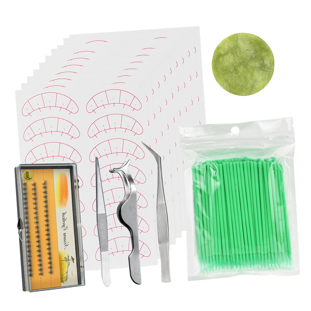 124x Eyelash Extension Tool Set Eyelashes Grafing Applicator Mixed Green