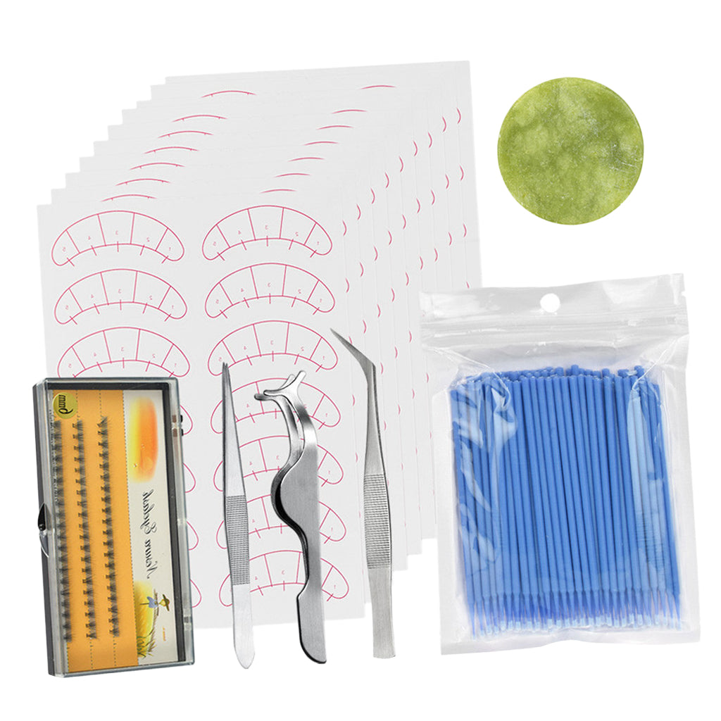 124x Eyelash Extension Tool Set Eyelashes Grafing Applicator Mixed Blue