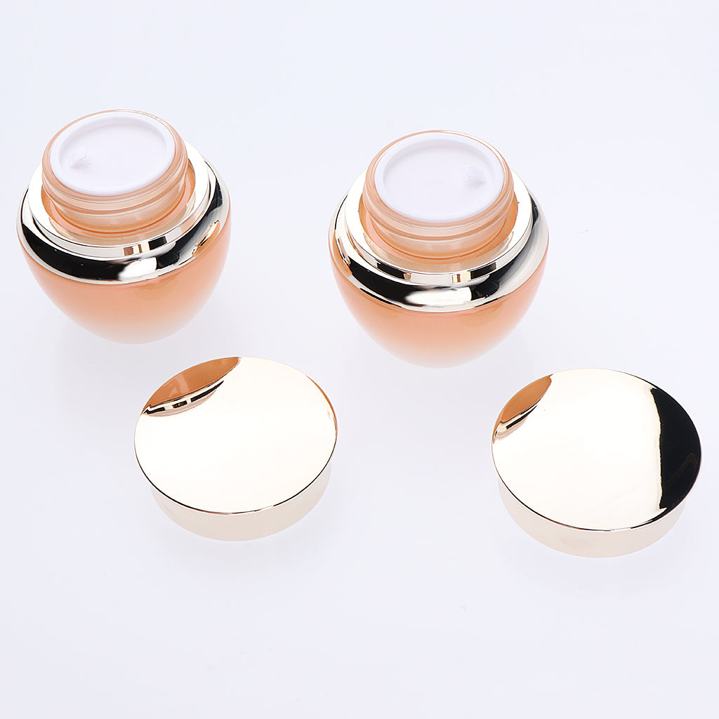 2pcs Empty Glass Makeup Pot Container Face Cream Jars Bottle Case for Travel 55g