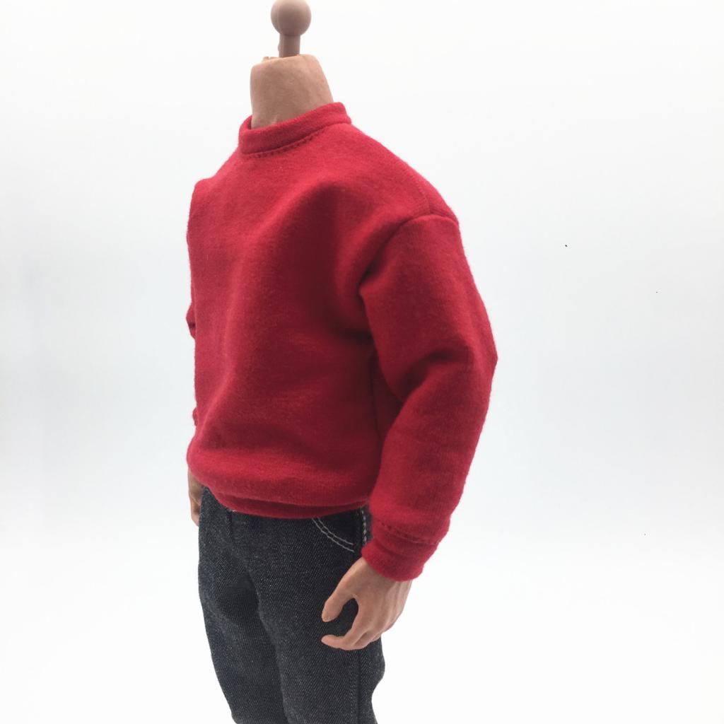 1/6 Action Figure Clothes Sweater 12" Male Body Model Clothing Red