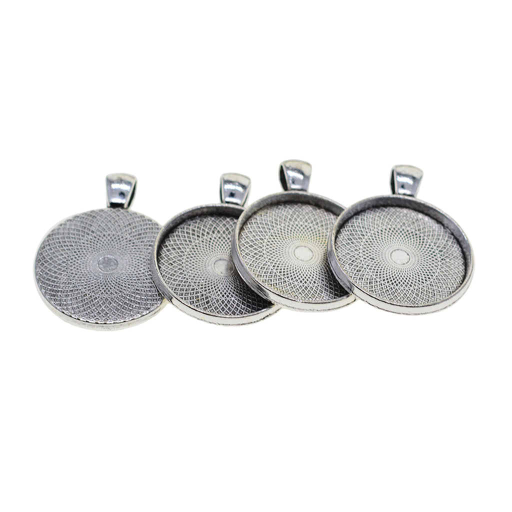 50pcs Blank Round Bezel Tray Base for Cabochon Pendant Tibetan Silver 30mm