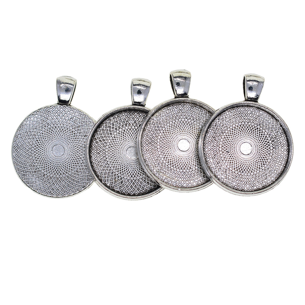 50pcs Blank Round Bezel Tray Base for Cabochon Pendant Tibetan Silver 30mm