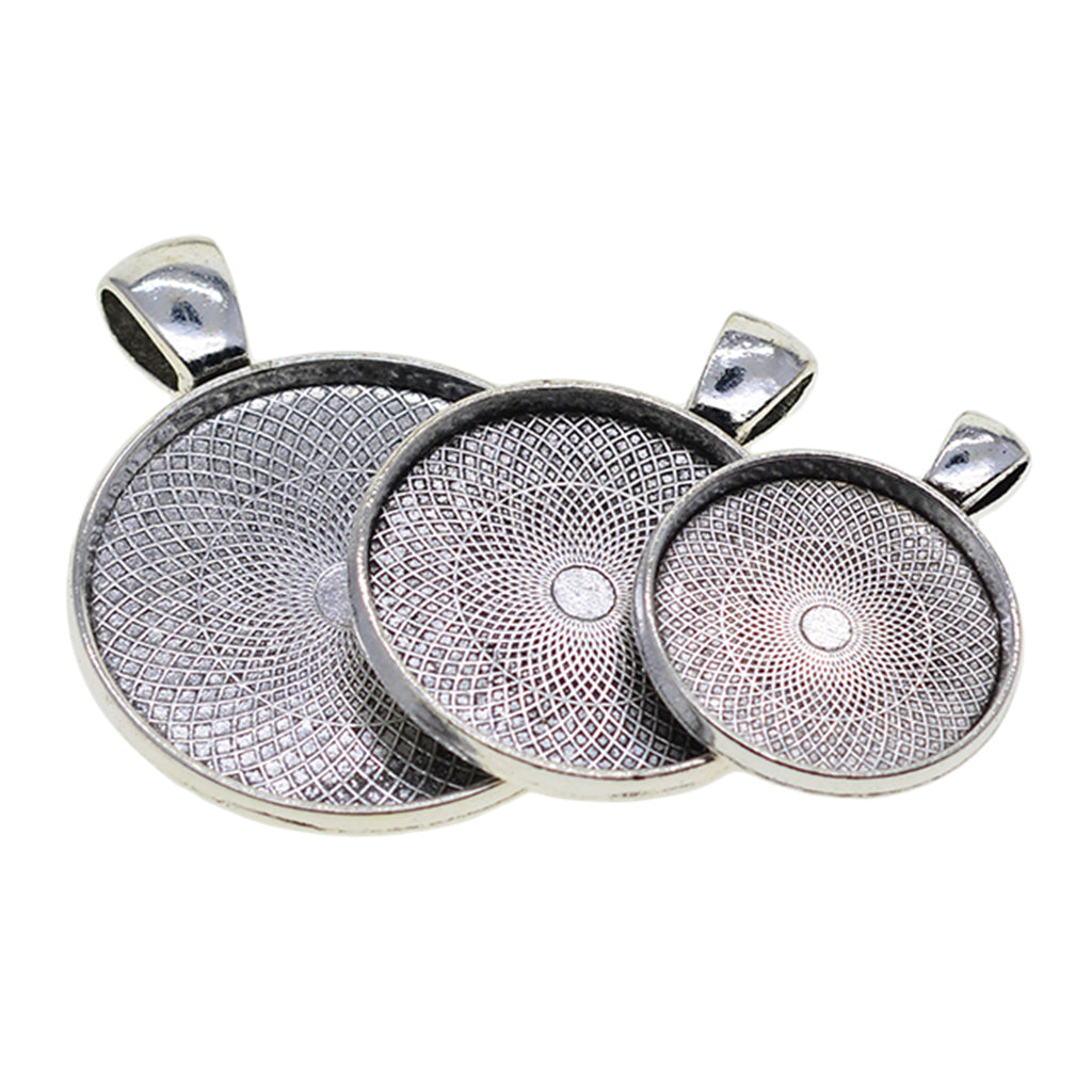 50pcs Blank Round Bezel Tray Base for Cabochon Pendant Tibetan Silver 30mm