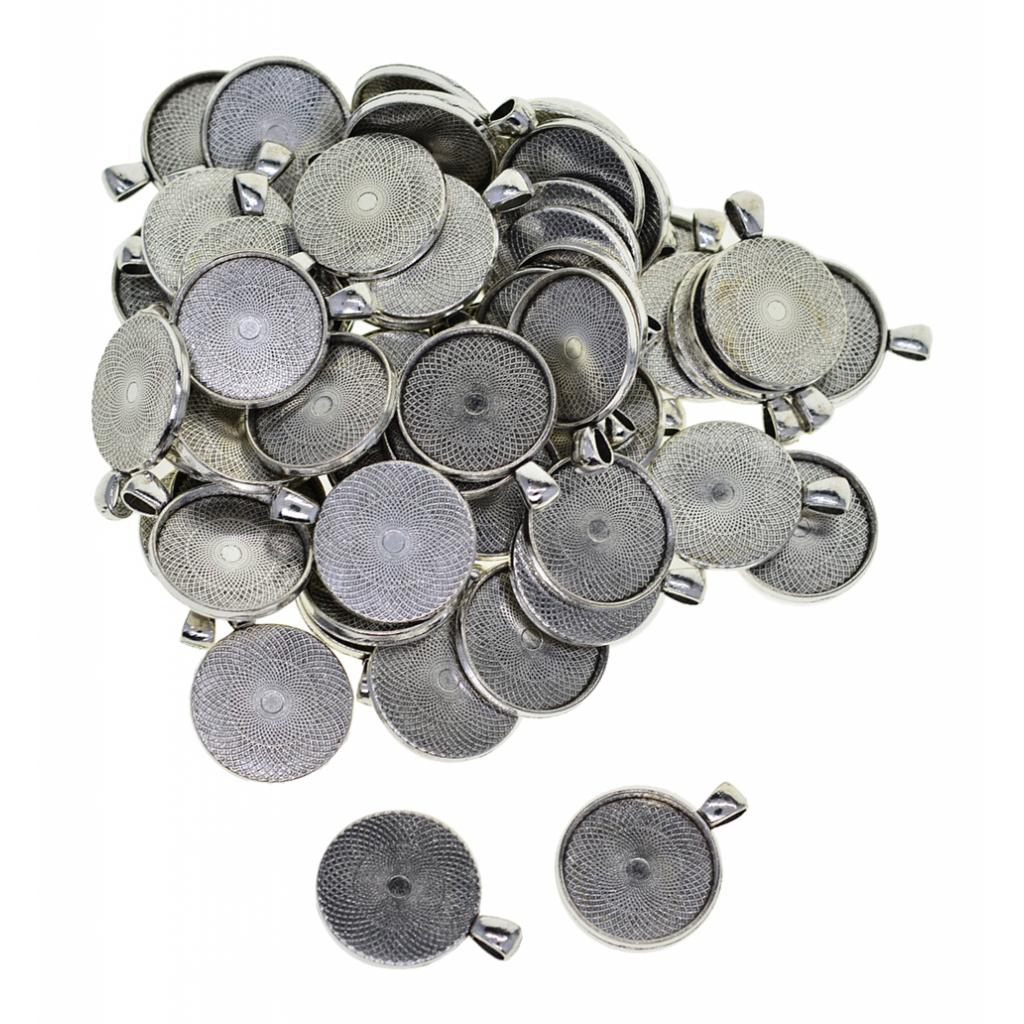 50pcs Blank Round Bezel Tray Base for Cabochon Pendant Tibetan Silver 30mm