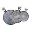 50pcs Blank Round Bezel Tray Base for Cabochon Pendant Tibetan Silver 30mm