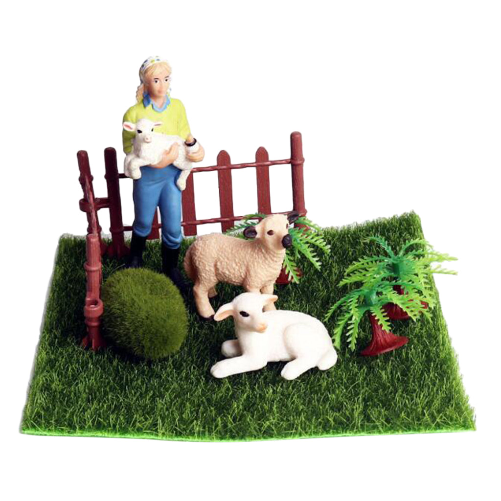 Fairy Garden Miniature Farm Dollhouse Cute Sheep & Breeder Micro Landscape