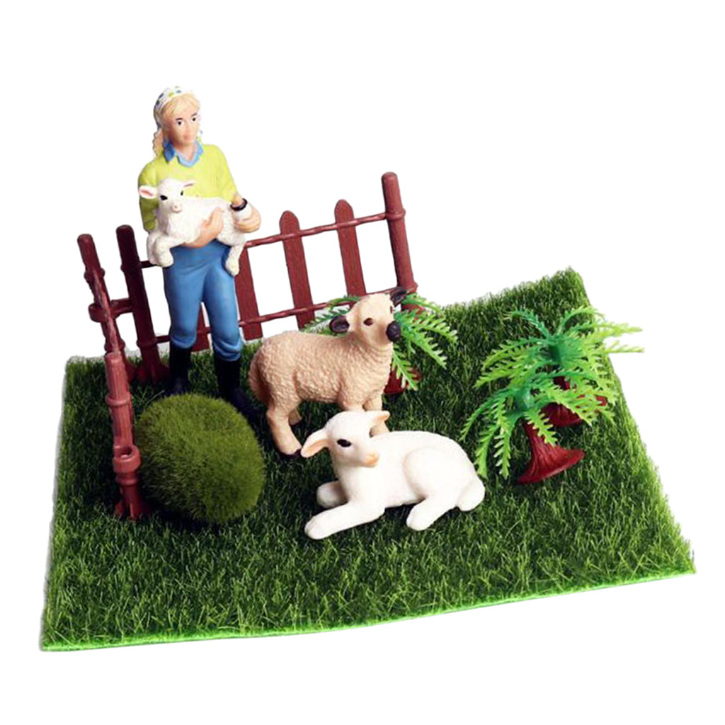 Fairy Garden Miniature Farm Dollhouse Cute Sheep & Breeder Micro Landscape