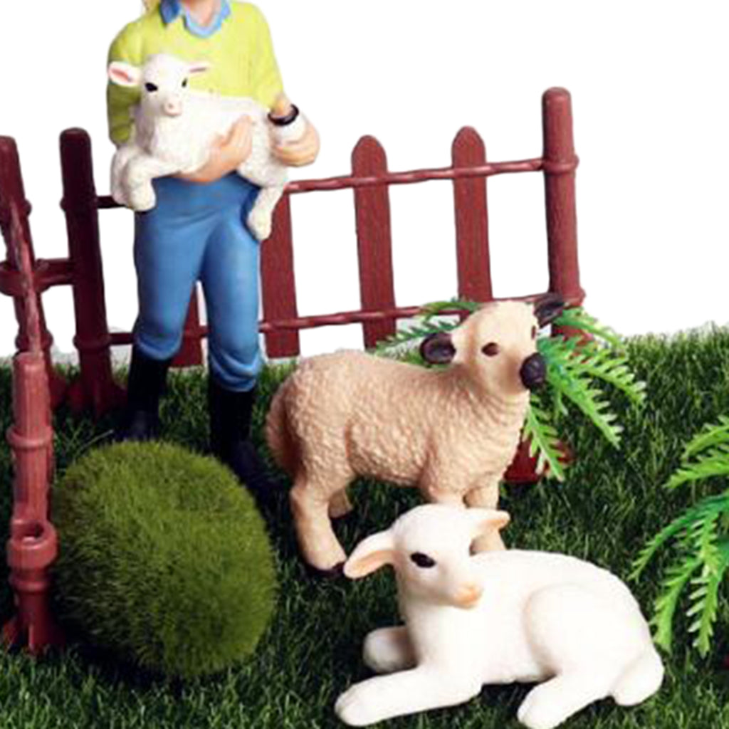 Fairy Garden Miniature Farm Dollhouse Cute Sheep & Breeder Micro Landscape