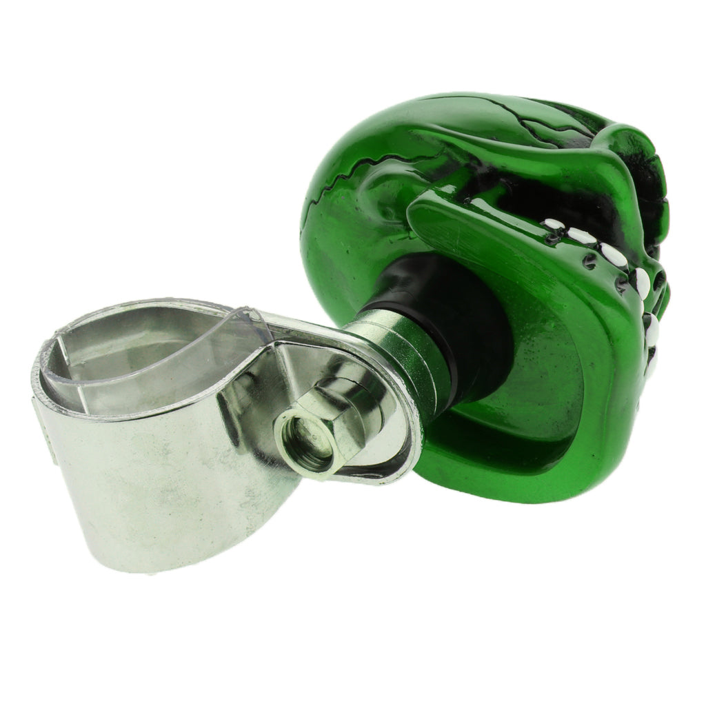 1PC Skull Head Car Steering Wheel Spinner Suicide Knob Handle Booster Green