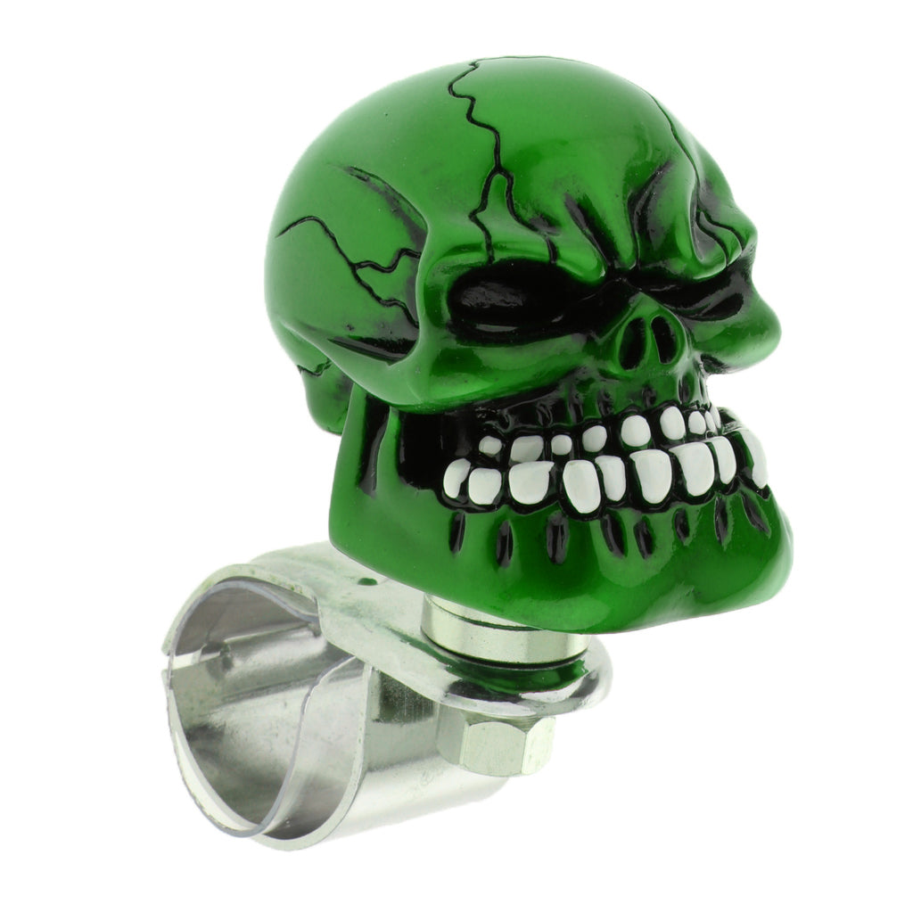 1PC Skull Head Car Steering Wheel Spinner Suicide Knob Handle Booster Green