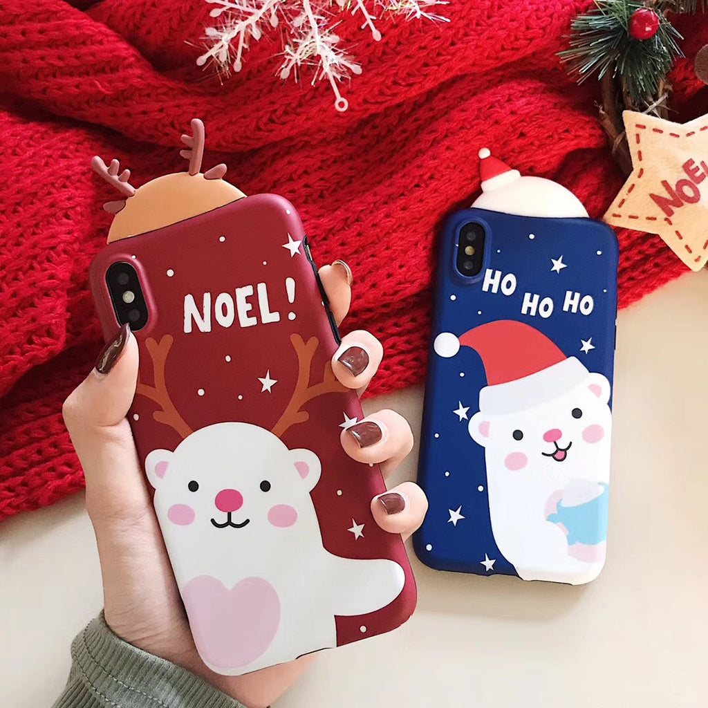 Christmas Moose Polar Bear Mobile Phone Soft Shell for iPhone  iPhonex xs