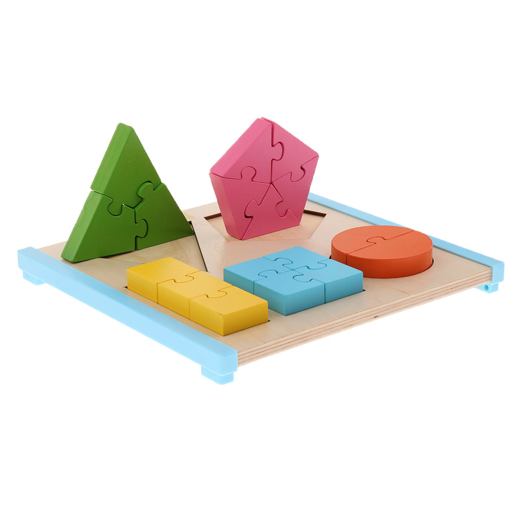 Geometry Shape Wooden Jigsaw Block Puzzle Children Education Toys Style 3