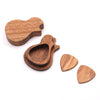 Wood Guitar Picks Plectrum+Pick Holder for Acoustic Electric Guitar Rosewood